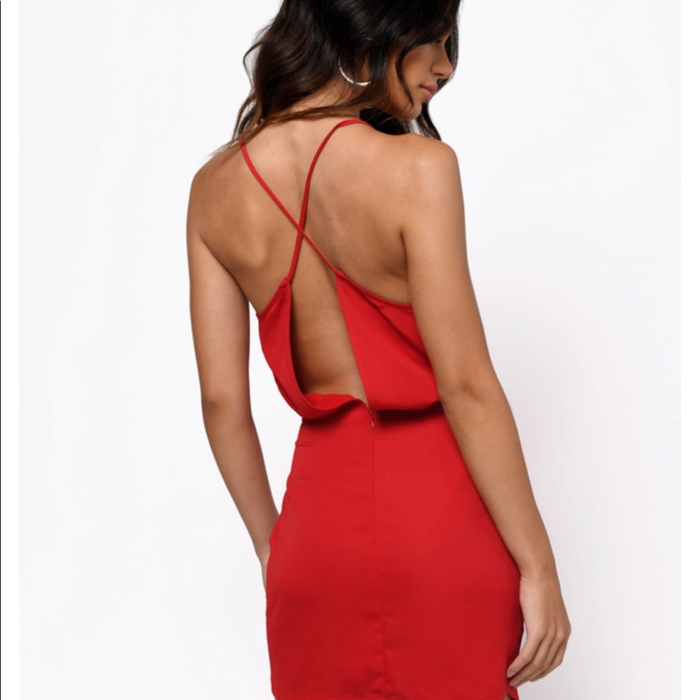 Red wrap dress